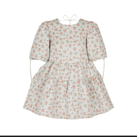 Dream Sister Jane Jaquard Puff Sleeve Babydoll Mini Dress, Small - Picture 3 of 8